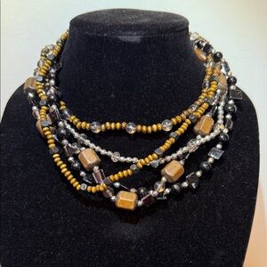 Elegant Multi-Strand Beaded Necklace